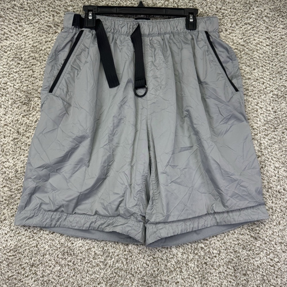 Nike Tech Pack Woven Crinkle Shorts Mens Size Large Gray CJ5188-073 Belt Pockets